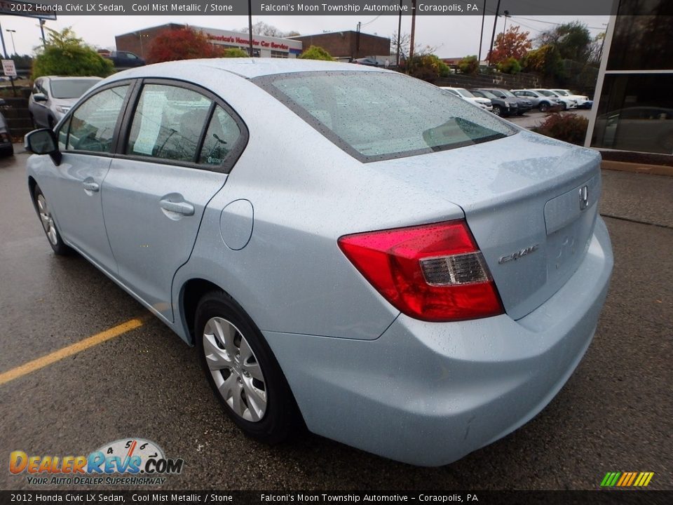 2012 Honda Civic LX Sedan Cool Mist Metallic / Stone Photo #3