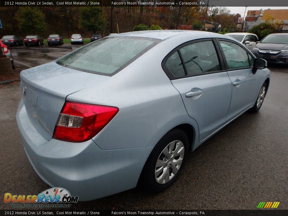 2012 Honda Civic LX Sedan Cool Mist Metallic / Stone Photo #5