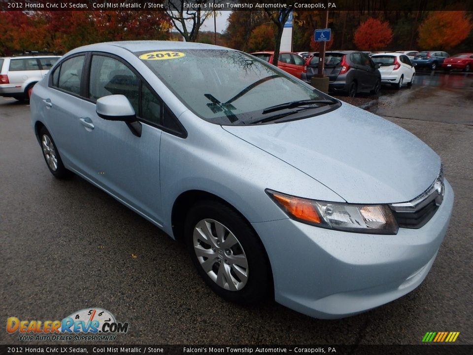 2012 Honda Civic LX Sedan Cool Mist Metallic / Stone Photo #7