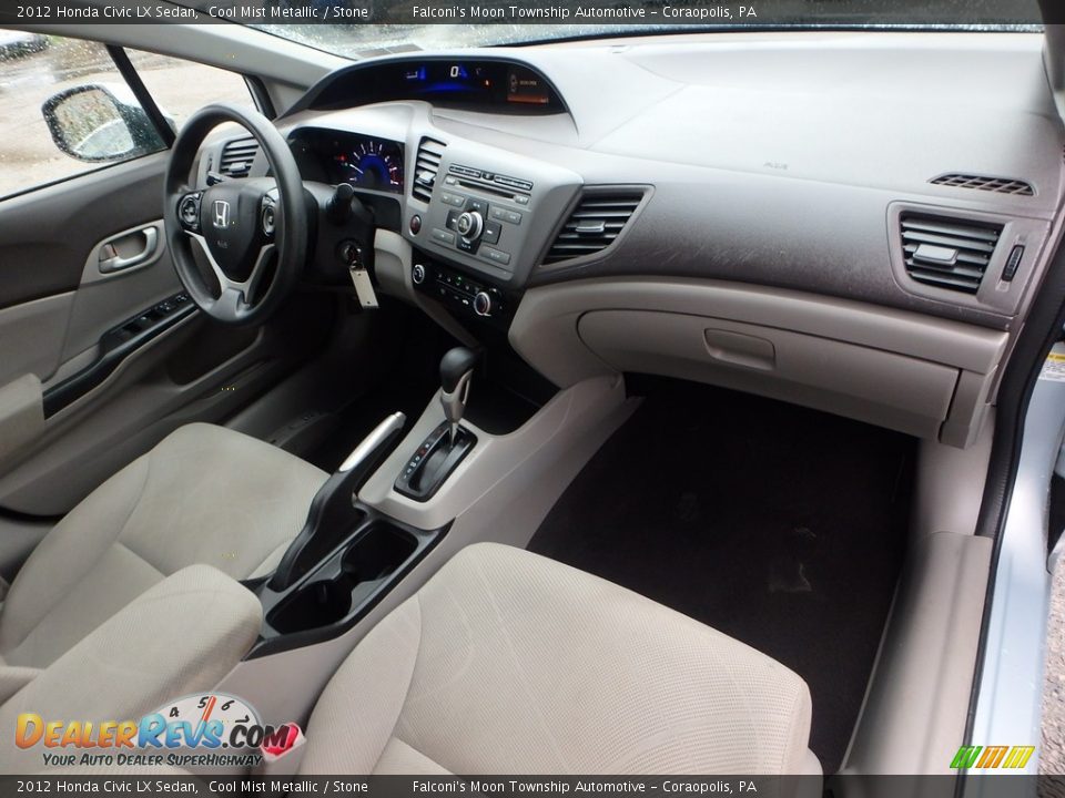 2012 Honda Civic LX Sedan Cool Mist Metallic / Stone Photo #11