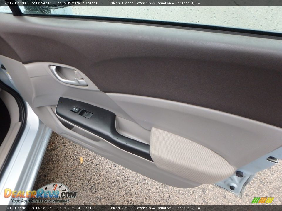 2012 Honda Civic LX Sedan Cool Mist Metallic / Stone Photo #12