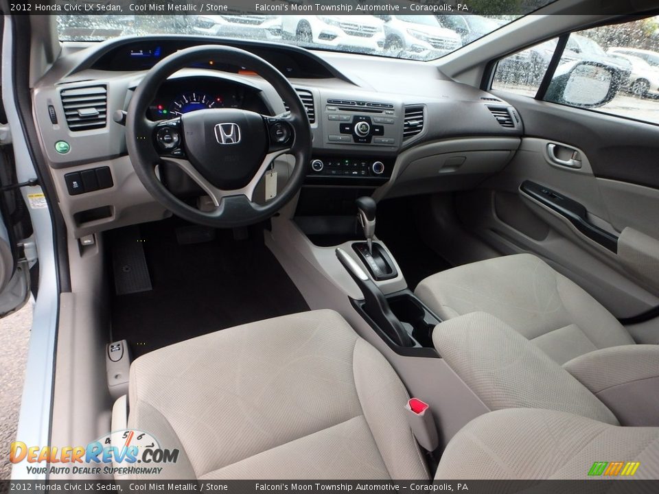 2012 Honda Civic LX Sedan Cool Mist Metallic / Stone Photo #17
