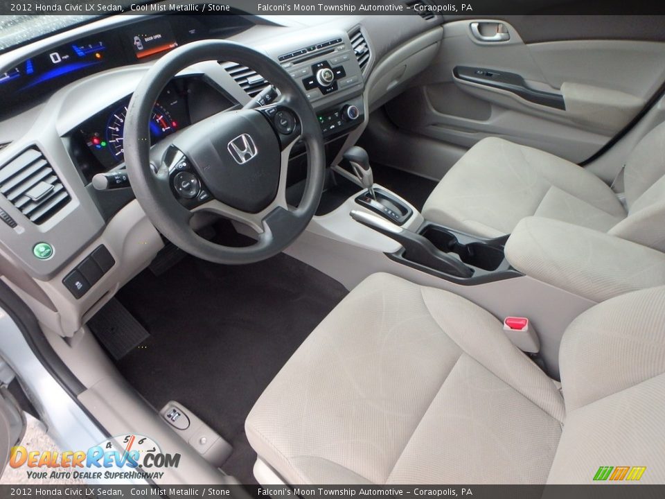 2012 Honda Civic LX Sedan Cool Mist Metallic / Stone Photo #20