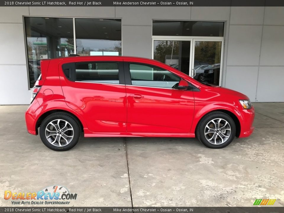 Red Hot 2018 Chevrolet Sonic LT Hatchback Photo #3