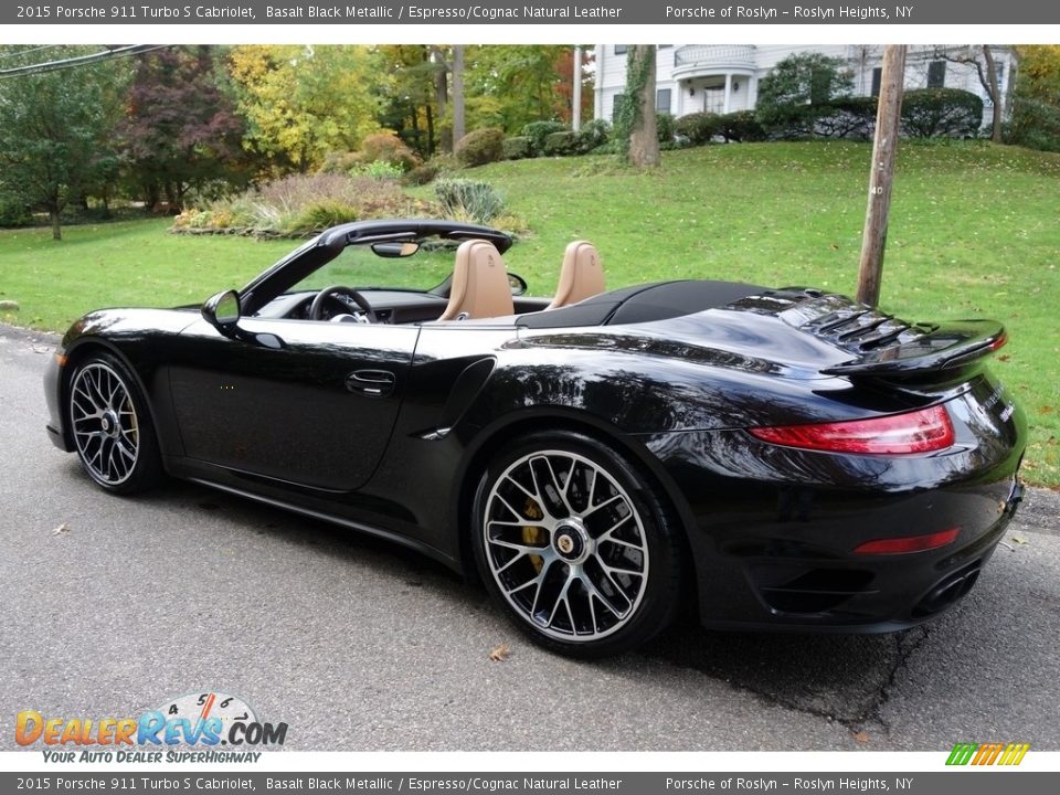 2015 Porsche 911 Turbo S Cabriolet Basalt Black Metallic / Espresso/Cognac Natural Leather Photo #4