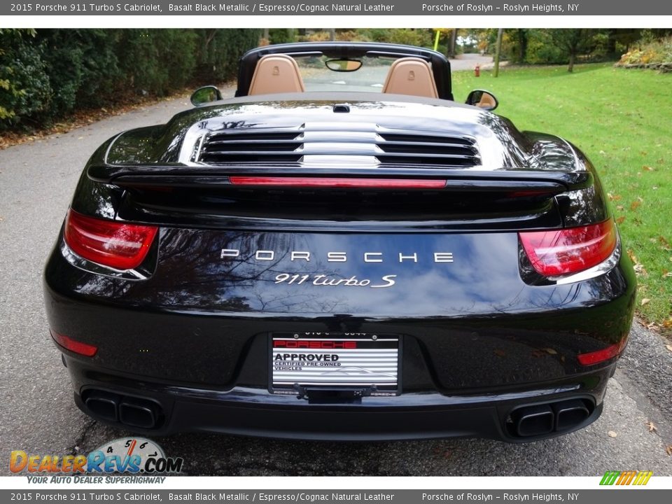 2015 Porsche 911 Turbo S Cabriolet Basalt Black Metallic / Espresso/Cognac Natural Leather Photo #5