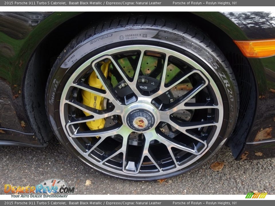 2015 Porsche 911 Turbo S Cabriolet Basalt Black Metallic / Espresso/Cognac Natural Leather Photo #9
