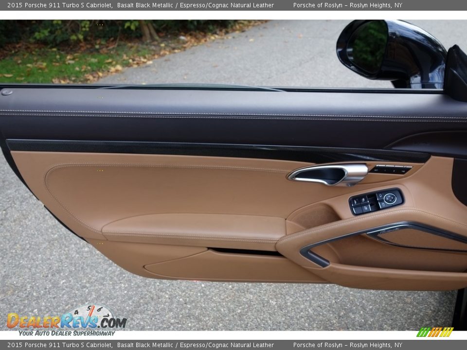 2015 Porsche 911 Turbo S Cabriolet Basalt Black Metallic / Espresso/Cognac Natural Leather Photo #11