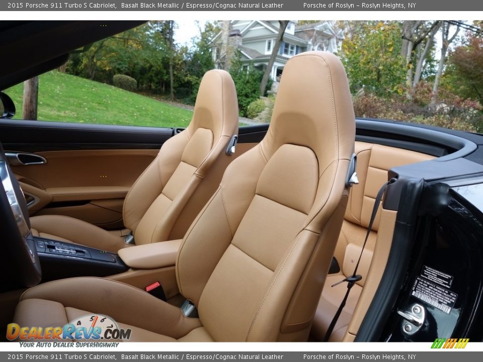 2015 Porsche 911 Turbo S Cabriolet Basalt Black Metallic / Espresso/Cognac Natural Leather Photo #13
