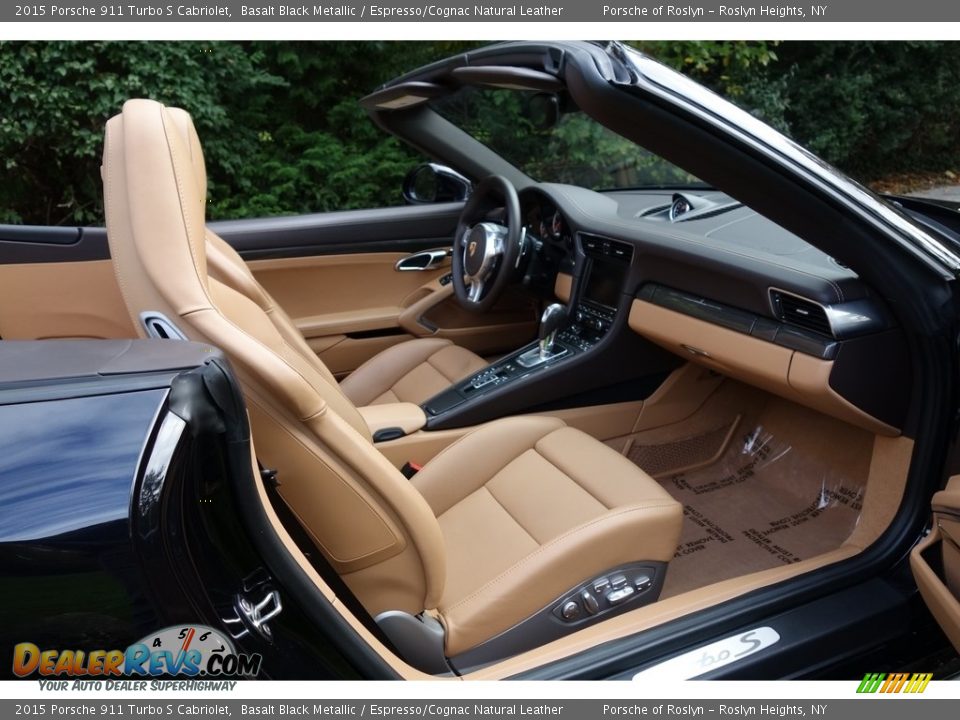 2015 Porsche 911 Turbo S Cabriolet Basalt Black Metallic / Espresso/Cognac Natural Leather Photo #14