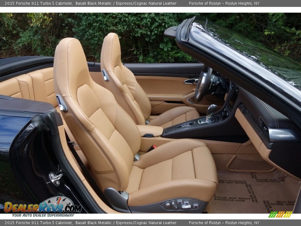 2015 Porsche 911 Turbo S Cabriolet Basalt Black Metallic / Espresso/Cognac Natural Leather Photo #15