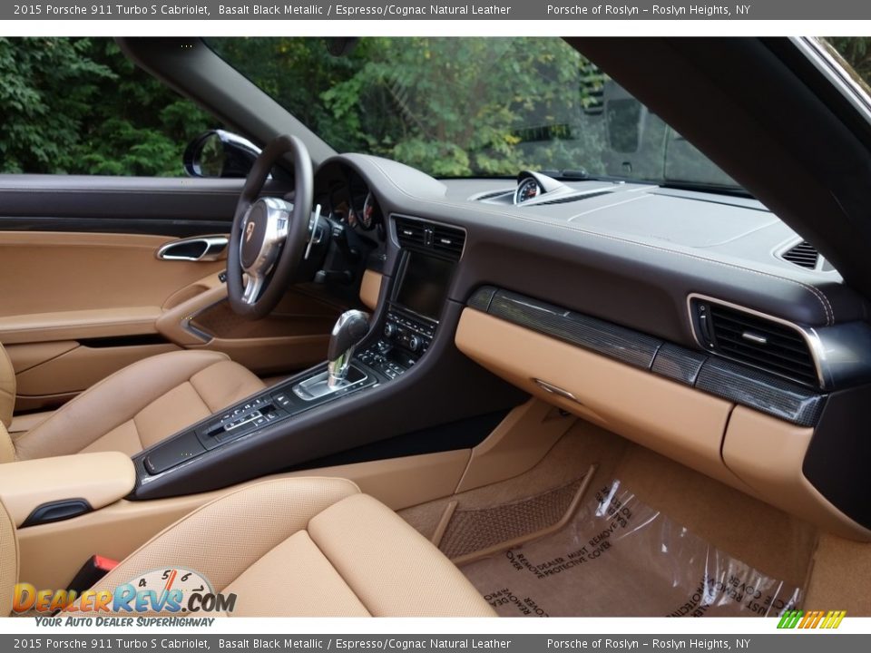 2015 Porsche 911 Turbo S Cabriolet Basalt Black Metallic / Espresso/Cognac Natural Leather Photo #16