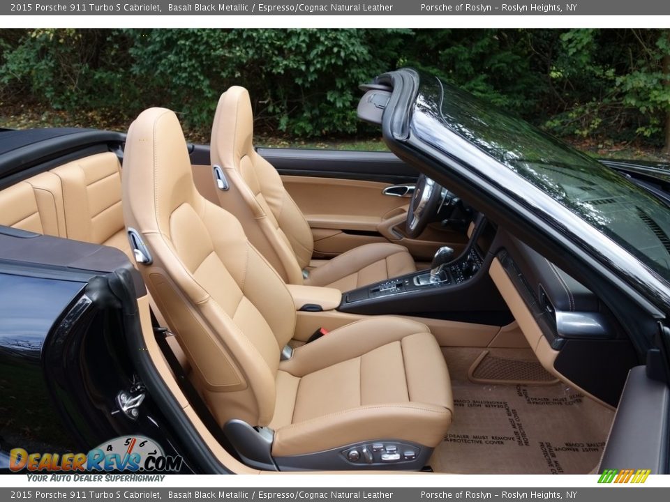 2015 Porsche 911 Turbo S Cabriolet Basalt Black Metallic / Espresso/Cognac Natural Leather Photo #18