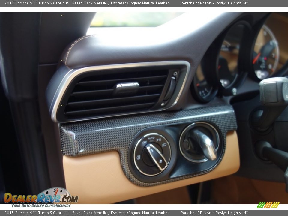 2015 Porsche 911 Turbo S Cabriolet Basalt Black Metallic / Espresso/Cognac Natural Leather Photo #20