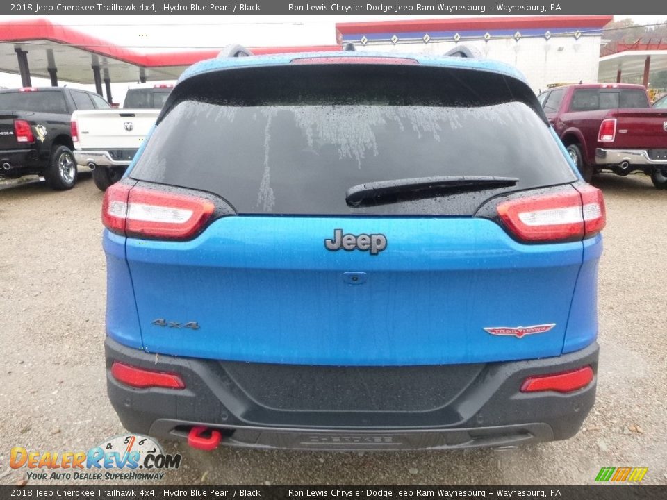 2018 Jeep Cherokee Trailhawk 4x4 Hydro Blue Pearl / Black Photo #4