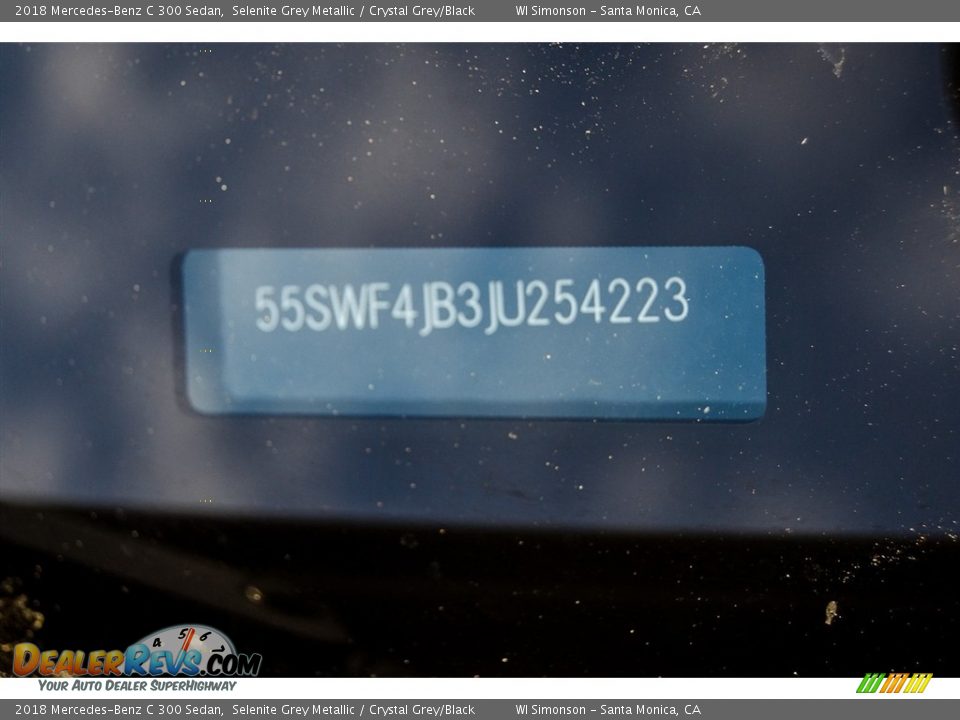 2018 Mercedes-Benz C 300 Sedan Selenite Grey Metallic / Crystal Grey/Black Photo #10