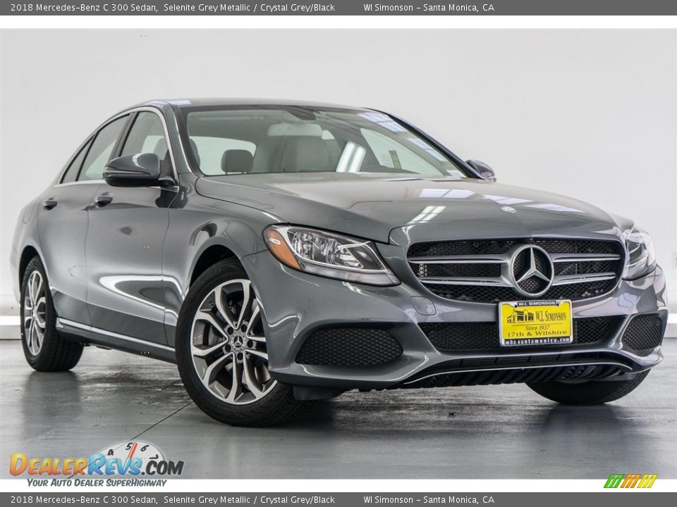 2018 Mercedes-Benz C 300 Sedan Selenite Grey Metallic / Crystal Grey/Black Photo #12