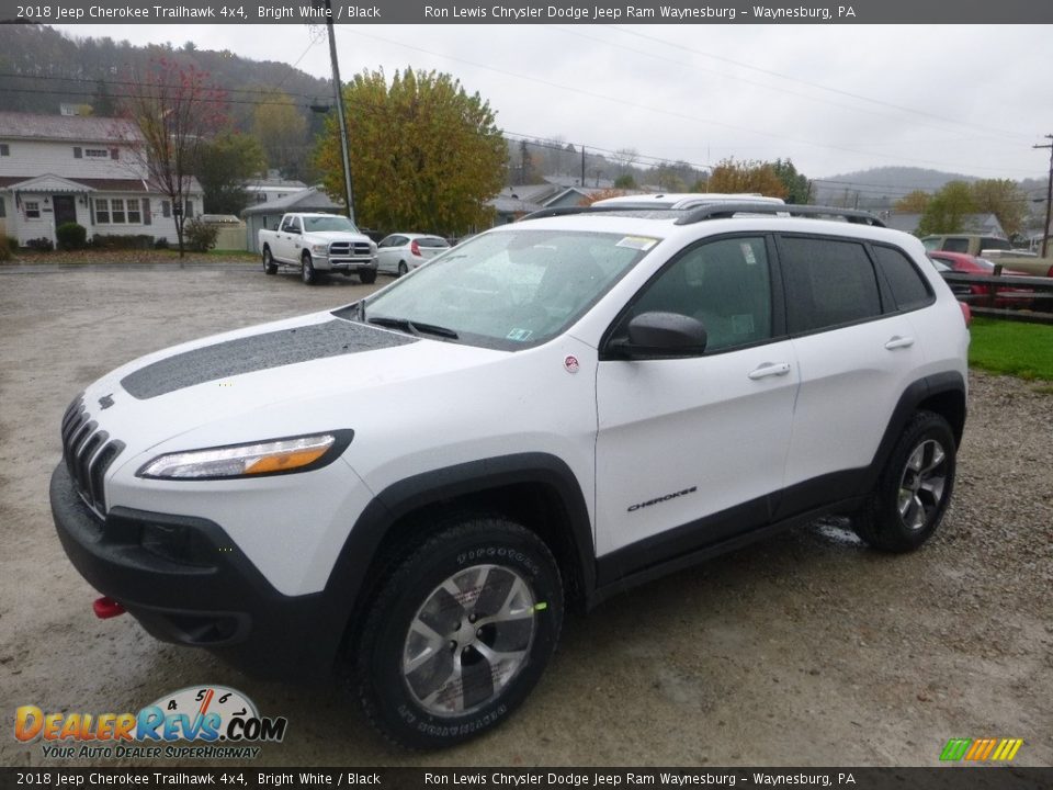 2018 Jeep Cherokee Trailhawk 4x4 Bright White / Black Photo #1