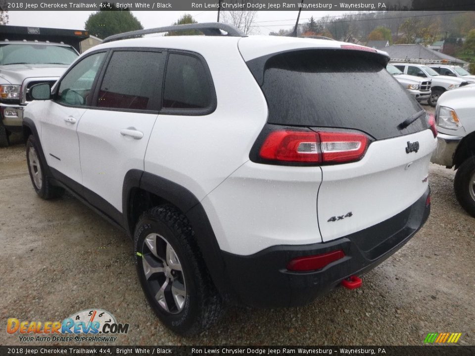 2018 Jeep Cherokee Trailhawk 4x4 Bright White / Black Photo #3