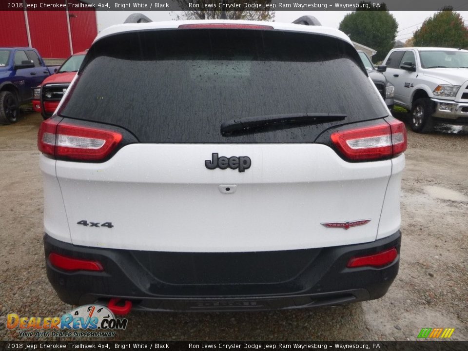 2018 Jeep Cherokee Trailhawk 4x4 Bright White / Black Photo #4