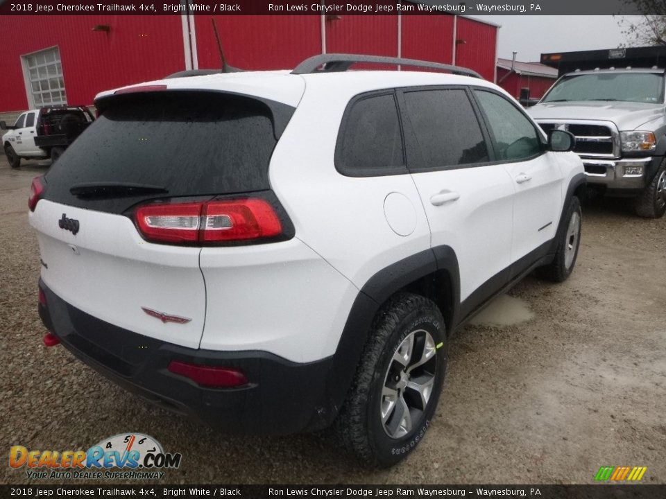 2018 Jeep Cherokee Trailhawk 4x4 Bright White / Black Photo #5
