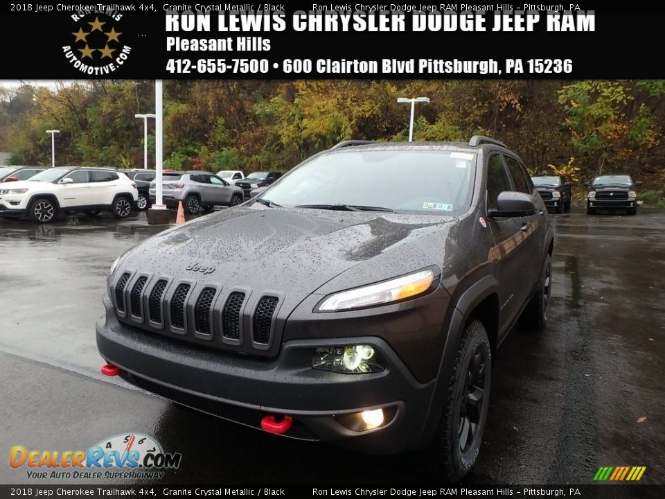 2018 Jeep Cherokee Trailhawk 4x4 Granite Crystal Metallic / Black Photo #1