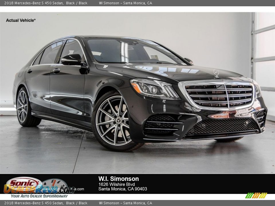2018 Mercedes-Benz S 450 Sedan Black / Black Photo #1
