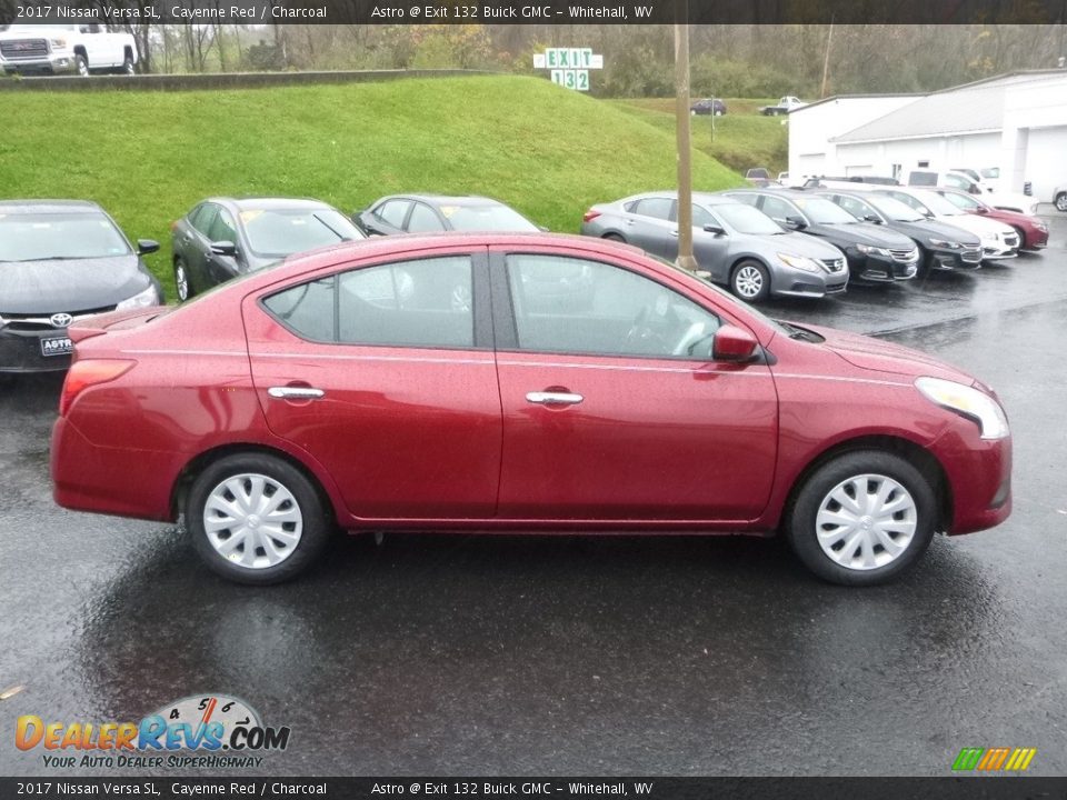 2017 Nissan Versa SL Cayenne Red / Charcoal Photo #3