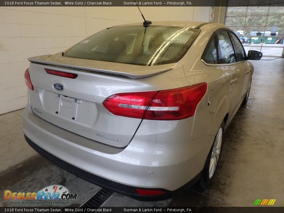 2018 Ford Focus Titanium Sedan White Gold / Charcoal Black Photo #2