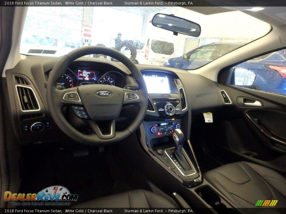 2018 Ford Focus Titanium Sedan White Gold / Charcoal Black Photo #8