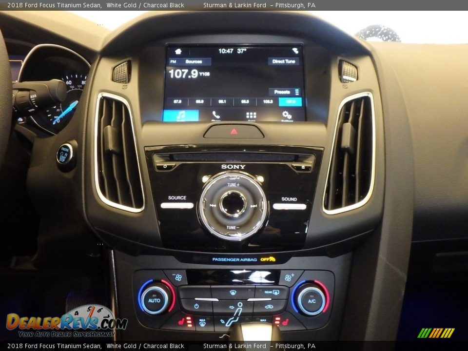 2018 Ford Focus Titanium Sedan White Gold / Charcoal Black Photo #13