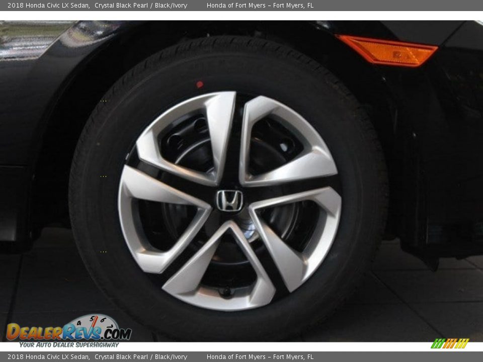 2018 Honda Civic LX Sedan Crystal Black Pearl / Black/Ivory Photo #2