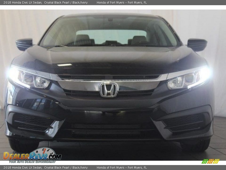 2018 Honda Civic LX Sedan Crystal Black Pearl / Black/Ivory Photo #4