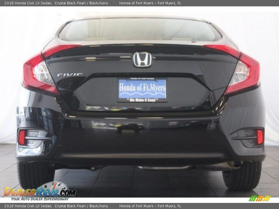 2018 Honda Civic LX Sedan Crystal Black Pearl / Black/Ivory Photo #6
