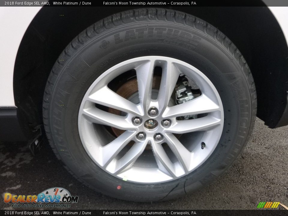 2018 Ford Edge SEL AWD White Platinum / Dune Photo #7