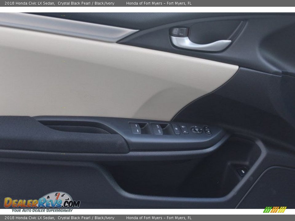 2018 Honda Civic LX Sedan Crystal Black Pearl / Black/Ivory Photo #7