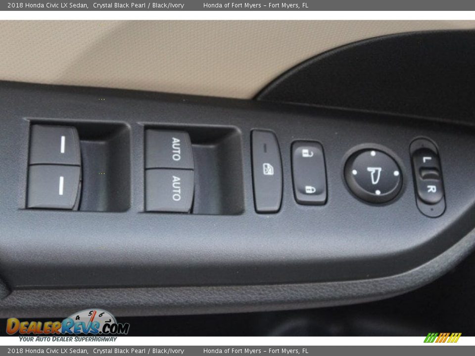 2018 Honda Civic LX Sedan Crystal Black Pearl / Black/Ivory Photo #8