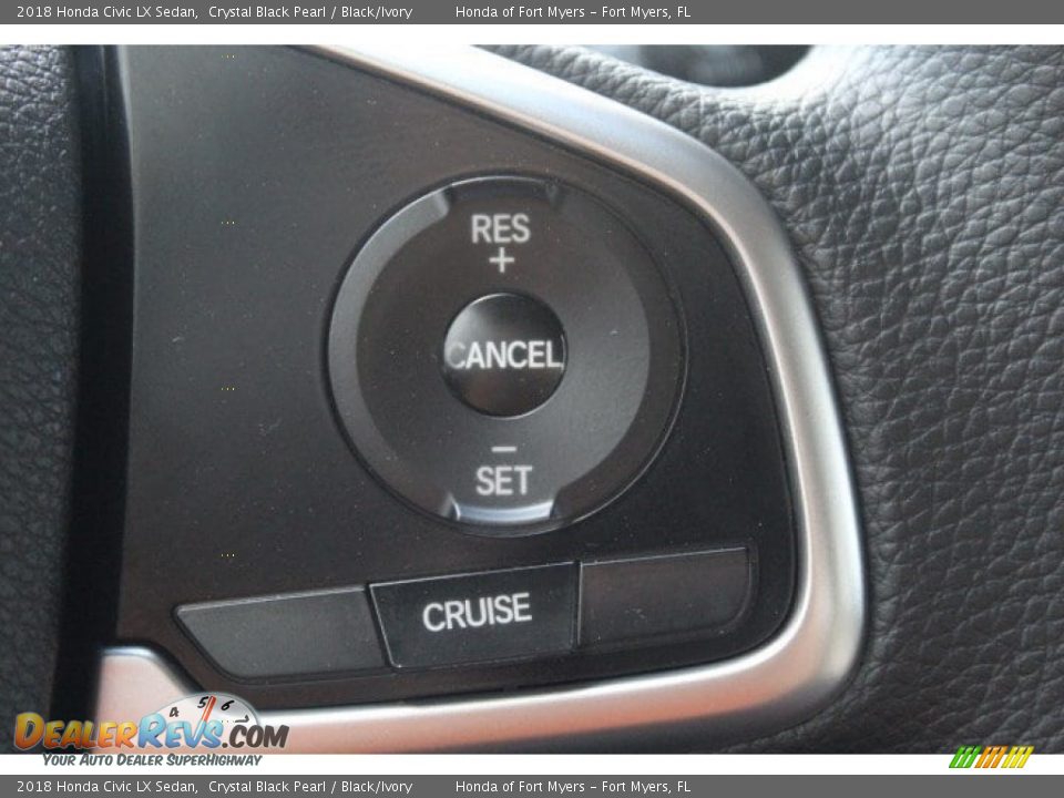 2018 Honda Civic LX Sedan Crystal Black Pearl / Black/Ivory Photo #14