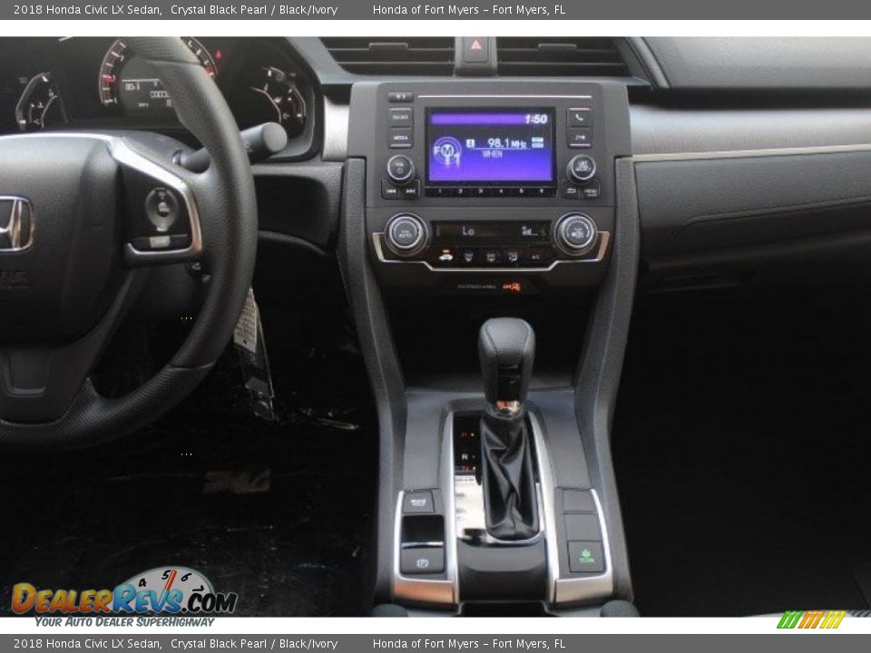2018 Honda Civic LX Sedan Crystal Black Pearl / Black/Ivory Photo #15