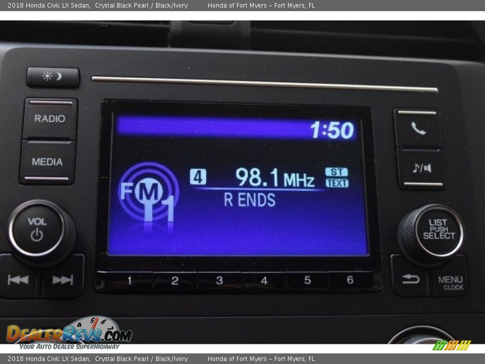 2018 Honda Civic LX Sedan Crystal Black Pearl / Black/Ivory Photo #16