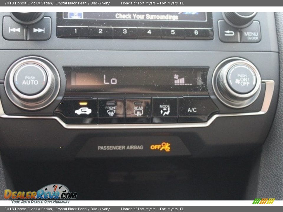 2018 Honda Civic LX Sedan Crystal Black Pearl / Black/Ivory Photo #18