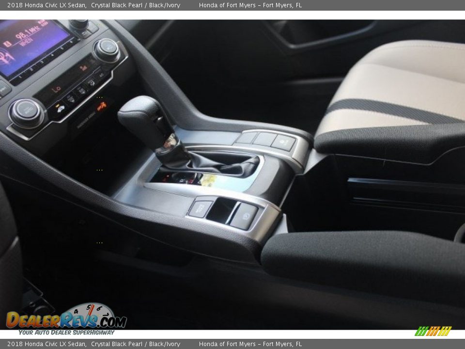 2018 Honda Civic LX Sedan Crystal Black Pearl / Black/Ivory Photo #19