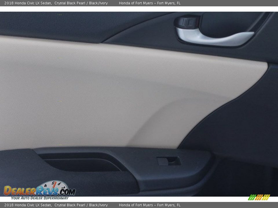 2018 Honda Civic LX Sedan Crystal Black Pearl / Black/Ivory Photo #22