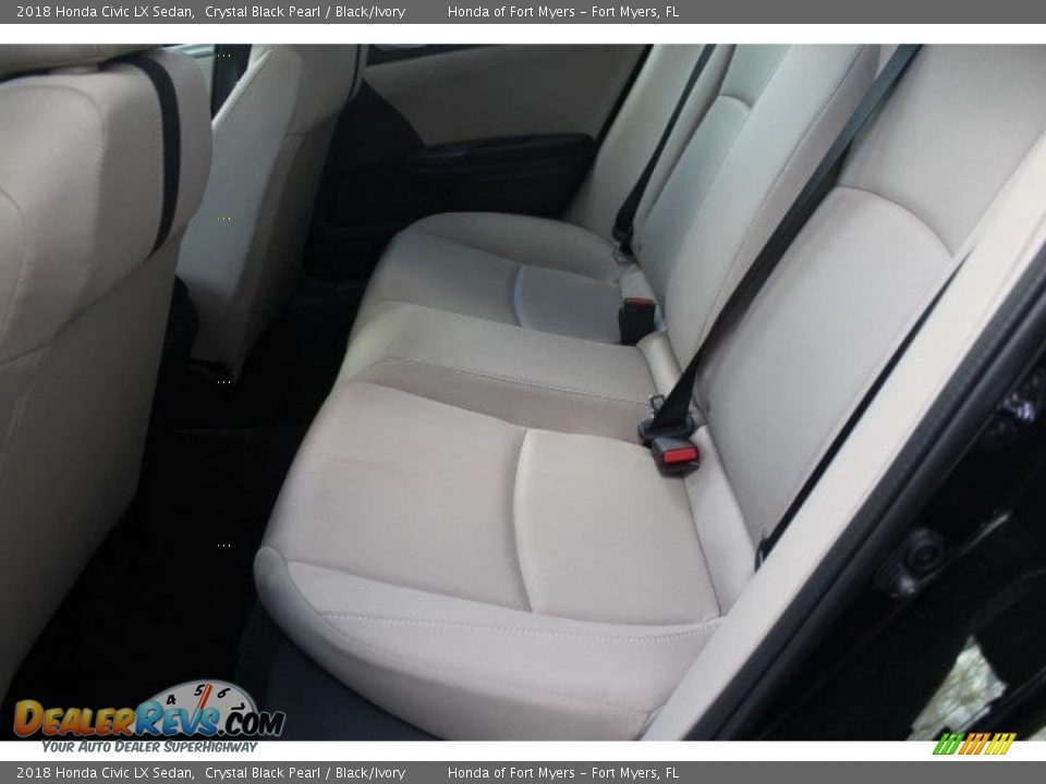 2018 Honda Civic LX Sedan Crystal Black Pearl / Black/Ivory Photo #23