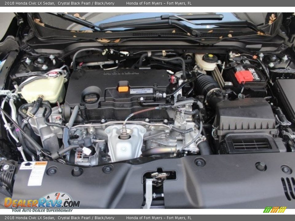 2018 Honda Civic LX Sedan Crystal Black Pearl / Black/Ivory Photo #25