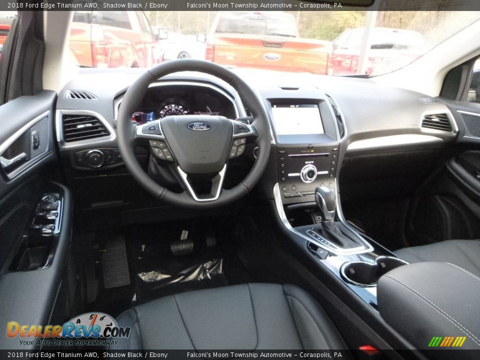 Ebony Interior - 2018 Ford Edge Titanium AWD Photo #9