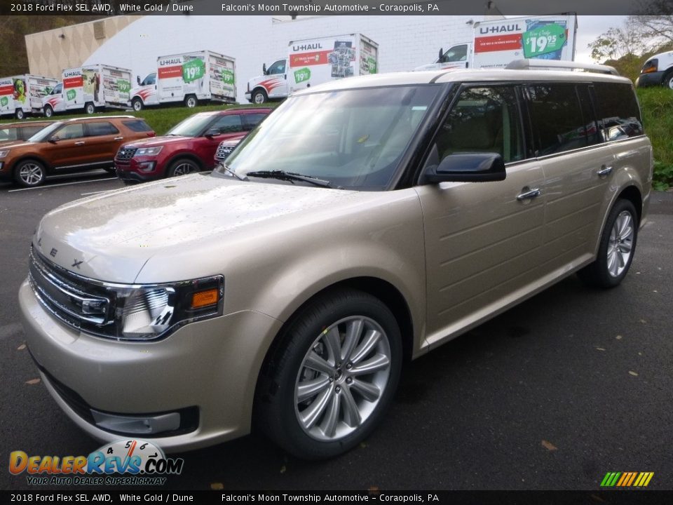 2018 Ford Flex SEL AWD White Gold / Dune Photo #5