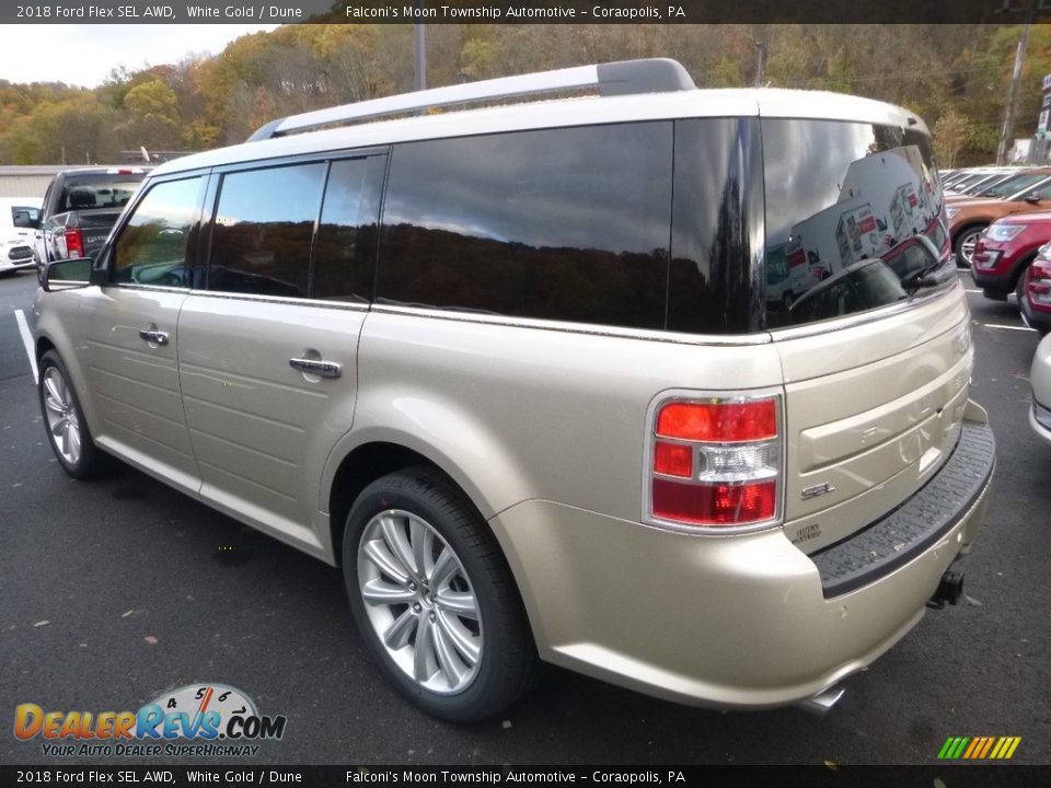 2018 Ford Flex SEL AWD White Gold / Dune Photo #6