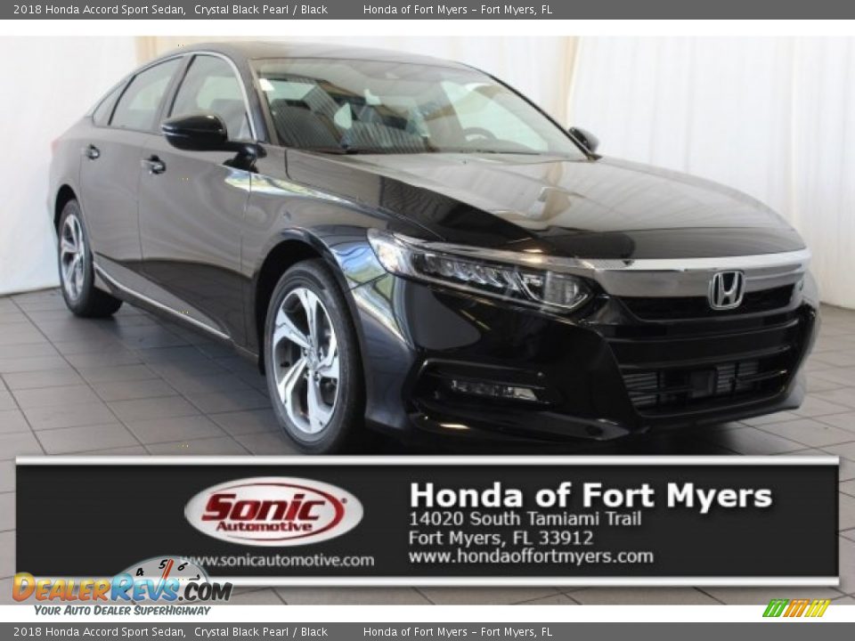 2018 Honda Accord Sport Sedan Crystal Black Pearl / Black Photo #1