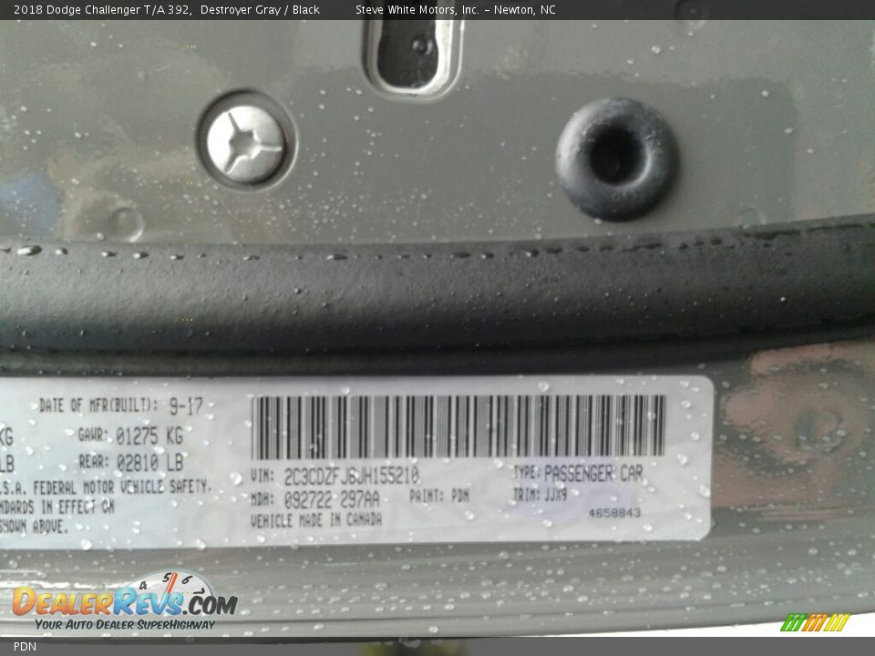 Dodge Color Code PDN Destroyer Gray